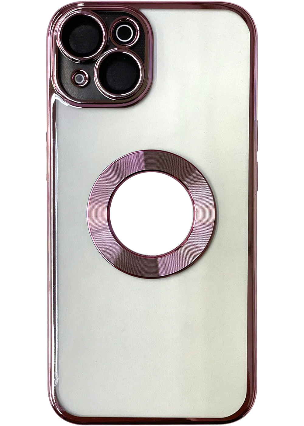 iP15/iP14/iP13 Clear Case with Camera Protection Rose Gold